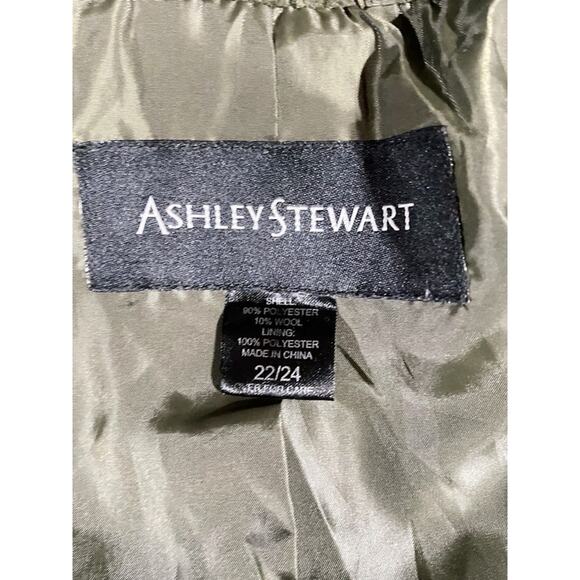Ashley Stewart Belted Jacket Trench Coat Women's Size 22/24 Hunter Army Green - Picture 7 of 8